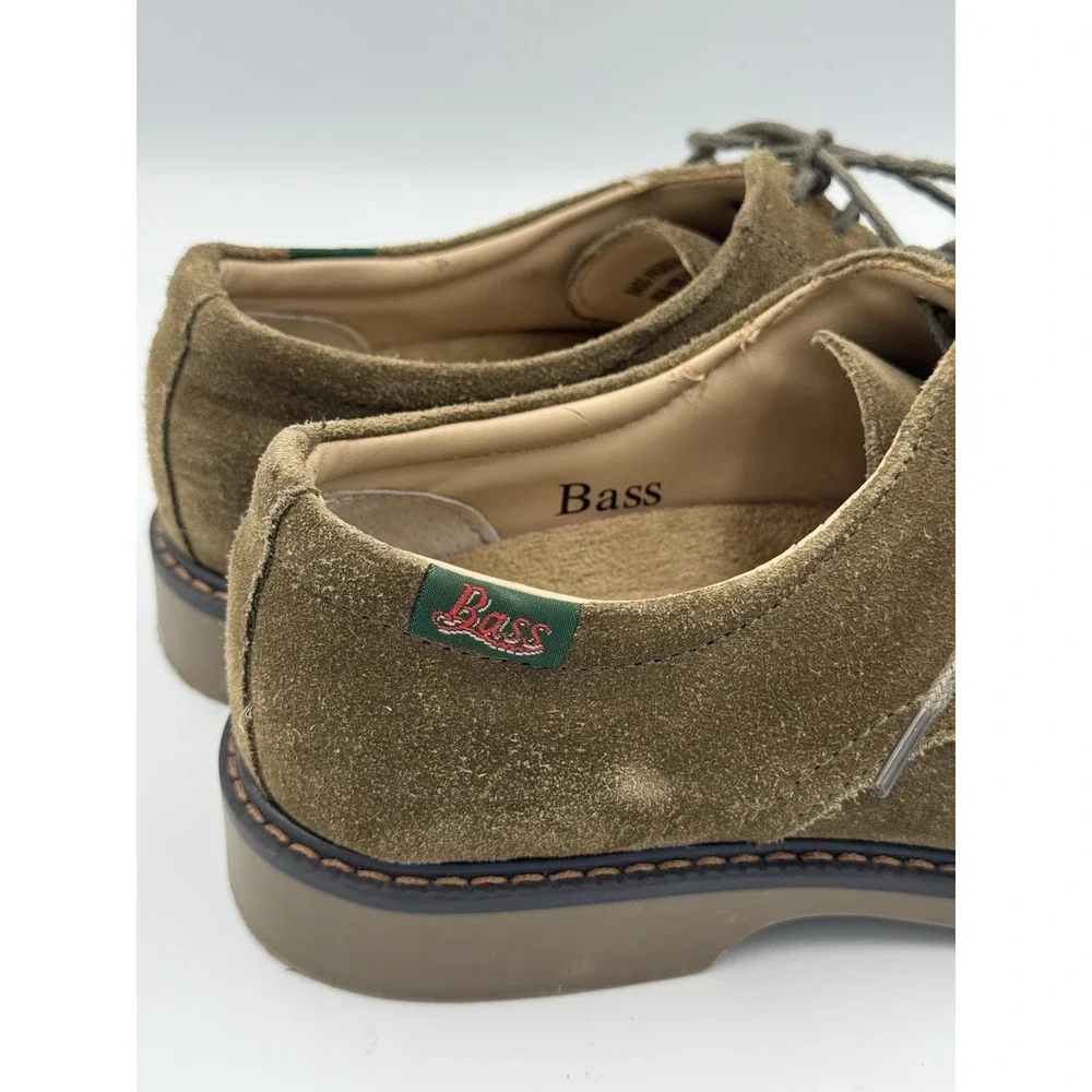GH Bass Pasadena Suede Shoes Men's 7M Olive Brown Leather Lace Up Oxford Derbies